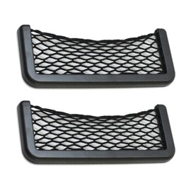 2 Pcs Black Car Net Pocket， Abs Self-Adhesive Multifunctional Car Mesh Bag Organizer Net，7.87in*3.15in Automotive Frame Storage Net Pocket. Suitable for Cars