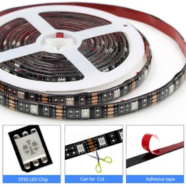 FOLGEMIR 2 Metres (2 x 1M) RGB LED Strip Dimmable, Bluetooth/APP Controlled TV USB Backlight with RF Remote Control, 5050 RGB Strip for HDTV TV Lighting, Waterproof IP65