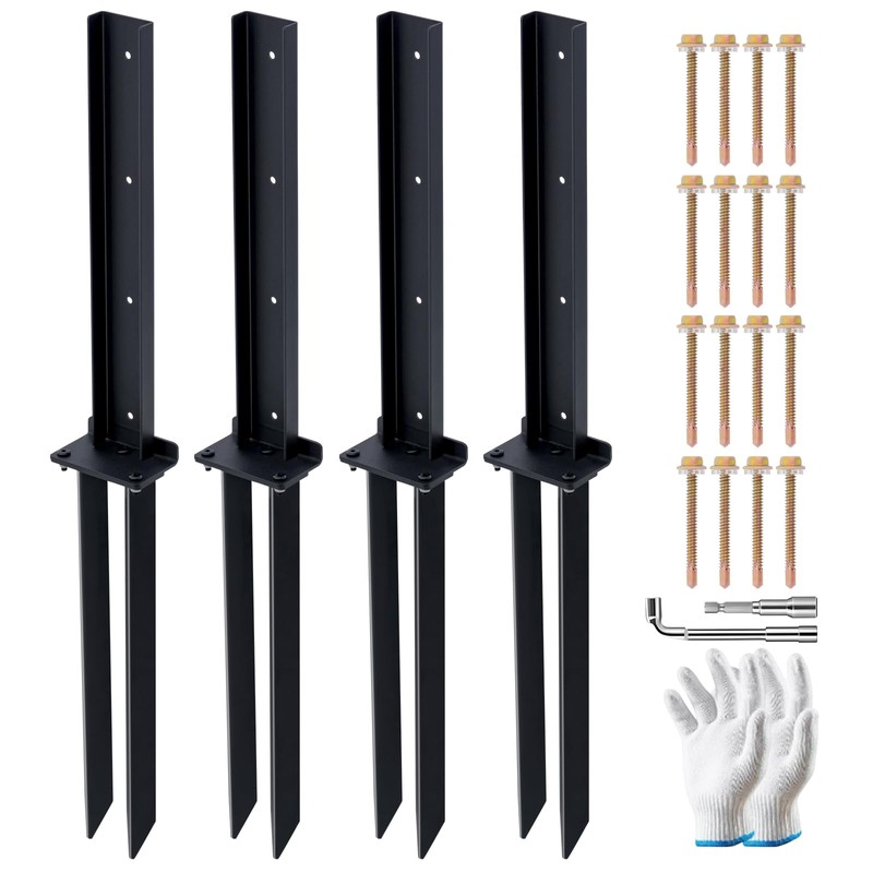 ATCWF 4-Pack Fence Post Repair Kit, 32in Heavy Duty Ground