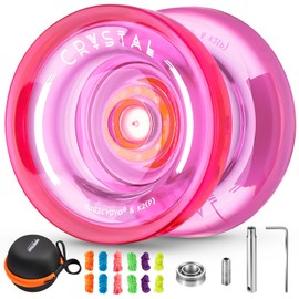 MAGICYOYO K2 Responsive Yoyo para niños, Crystal Yoyo profesional para truco de giro, Yoyo de plástico de doble propósito con rodamiento Yoyo extra no sensible para avanzadas + 12 cuerdas Yoyo + bolsa