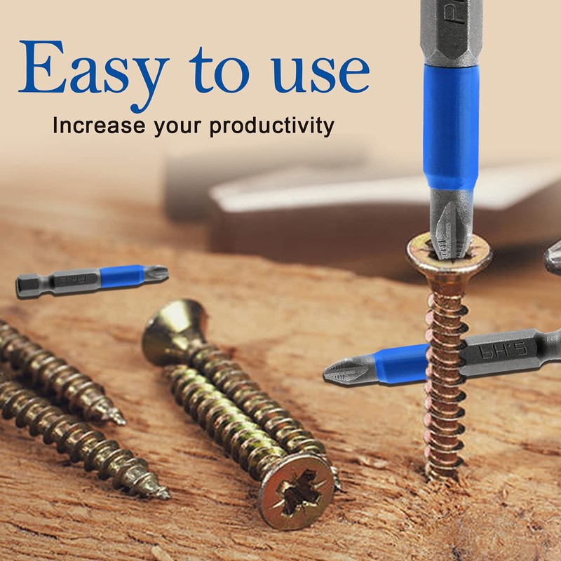 Jiozermi 10 Pcs Magnetic Phillips Screwdriver Bit Set 2 inch