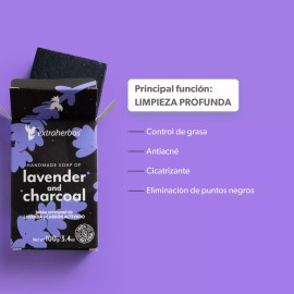 Extraherbos Pack 3 Jabones De Lavanda Y Carbón Activado Antipuntosnegros