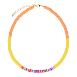 KELITCH Women Bohemian Choker Necklaces Summer Vacation Beach Necklaces Adjustable Heishi Beads Necklaces