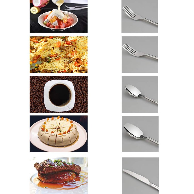 Lesbin Cubiertos de acero inoxidable de 30 piezas, servicio para