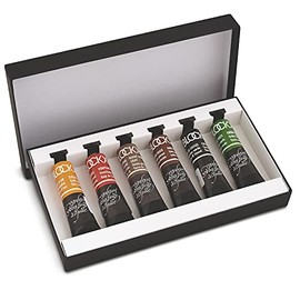 Blockx Artist Oil Paints Set "Earth Shades" 6 x 20 ml Brilliant Colours with Highest Pigment Concentration 100% Non-fading