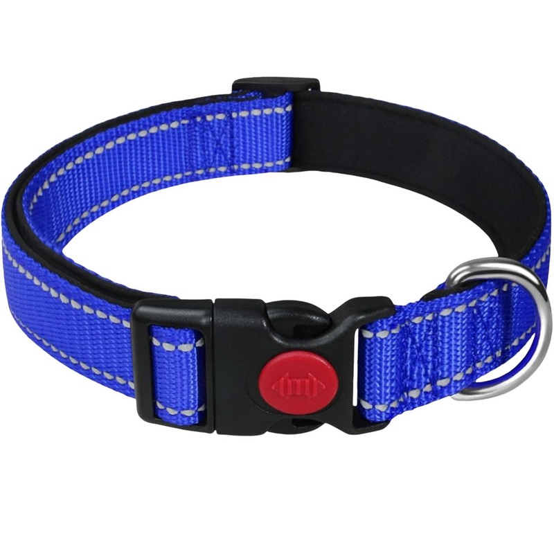 LARRYROO Reflective Dog Nylon Collar | Slide Lock Safety Buckle