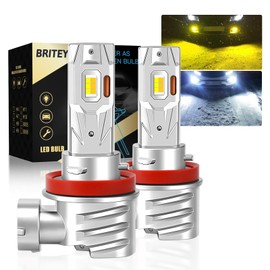 Briteye H11 H8 LED Fog Light 2 Color Switching, White/Yellow, LED H11, Fog Dual Copper Base Technology, Innovative Cooling System, Easy Installation, Fanless, Noise Protection, Waterproof Condensation