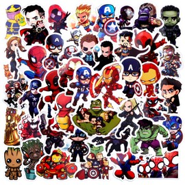 50PCS Cartoon Stickers Pack, Cute Vinyl Waterproof Stickers for Laptop, Water Bottles Skateboard, Guitar, Computer, Phone, Party Bags Filler for Teens Girls Kids