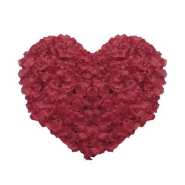 KnR Harmony 3000pcs Burgundy Dark Red Rose Petals Silk Petals Artificial Flower Petals for Wedding Party Favors Decoration and Romantic Night Engagement Decorations