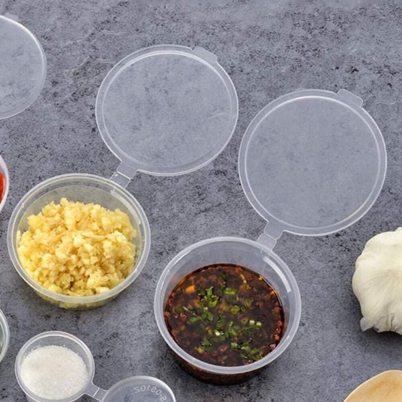 50 Pack Round Food Container Pots with Lids,Reusable Jello Shot