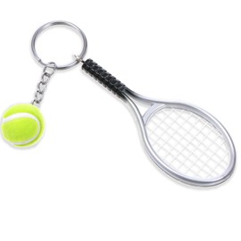 Xthrotsenk Tennis Ball Keychain Tennis Racket Key Ring Mini Tenniss Charm Gifts for Men Women Tenniss Bag Charm for Sport Lovers