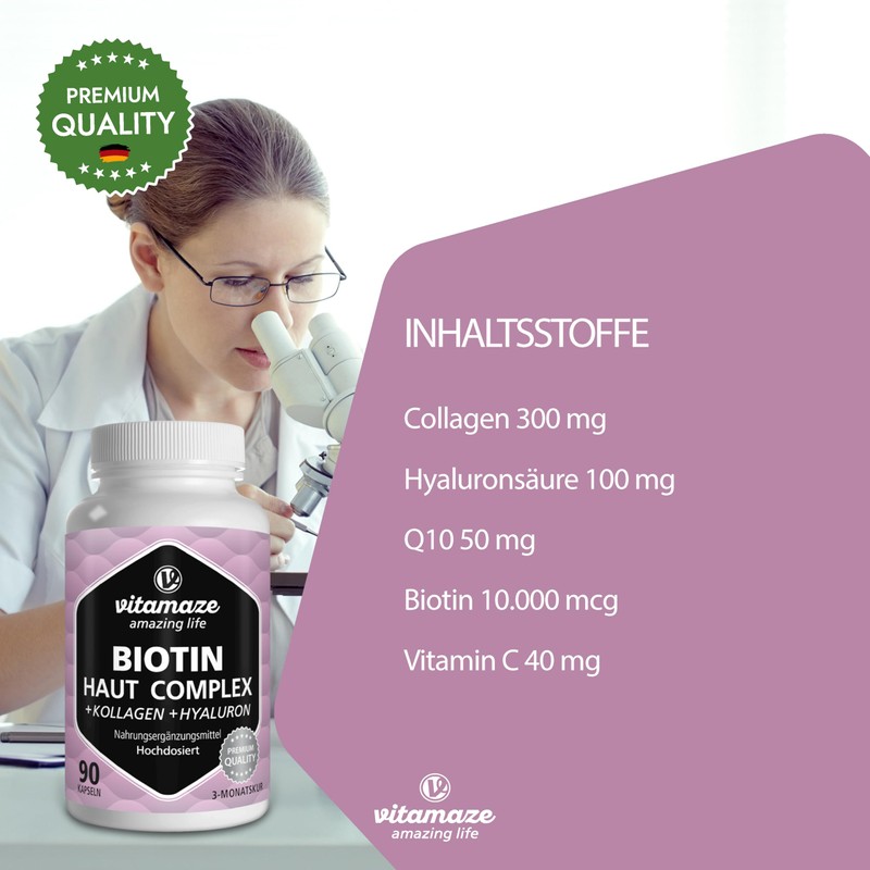 Skin Complex with Biotin, Collagen, Hyaluron, Q10 & Vitamin C,