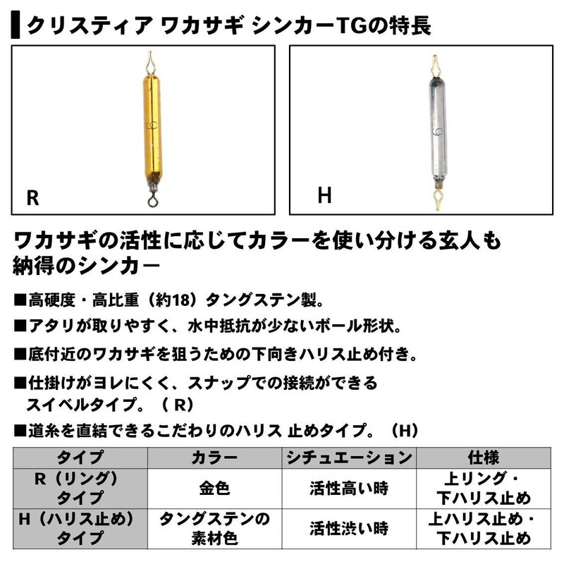 ダイワ(DAIWA) クリスティア ワカサギ シンカーTG R(リングタイプ/金) 12g