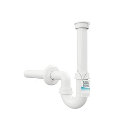 Aqua Bagno Siphon – Tube Odour Trap – Siphon for Washbasins – Plastic White – 1 1/4 Inch – DN 32 mm – Flexible Adjustable