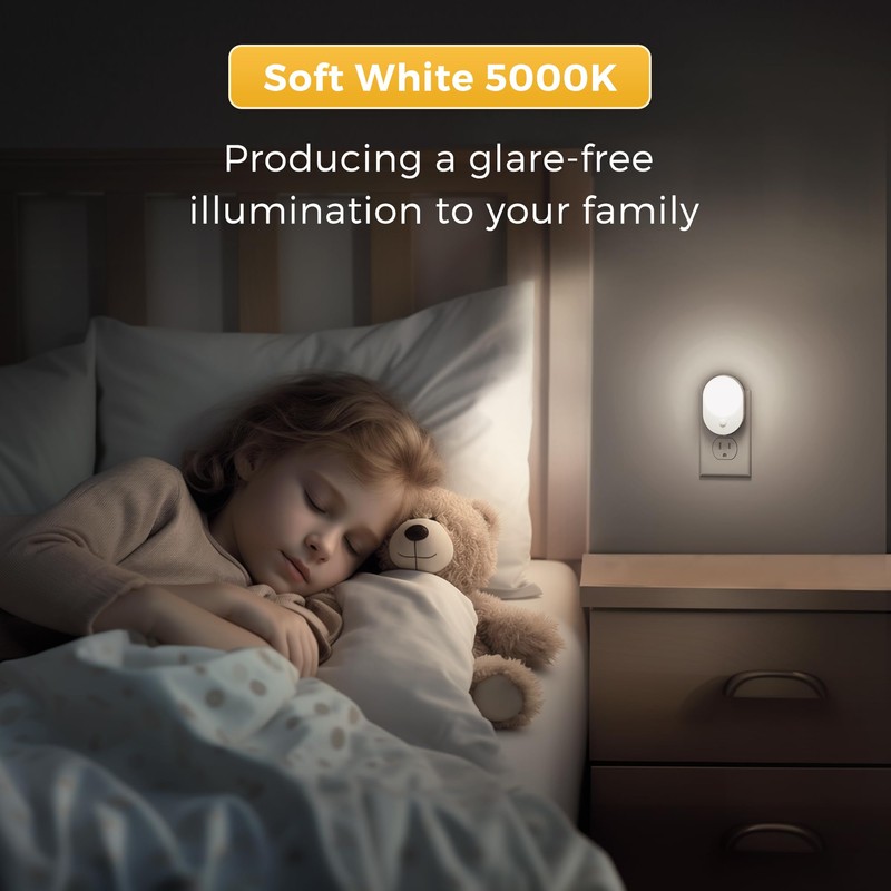 L LOHAS LED Plug in Night Light with Motion Sensor
