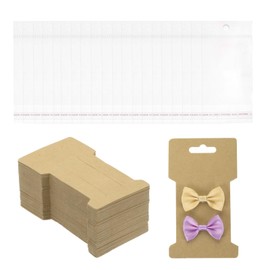 PATIKIL Hair Clip Display Cards, 200 Pcs Cardstock Hair Bow Holder for Hair Accessories Display and Organization, Brown