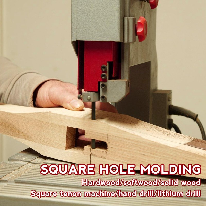 Bordeag 5 Pieces Square Hole Drill Bit Square Mortising Drill