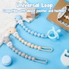TYRY.HU 3 Pack Silicone Pacifier Holder Clip with One Piece