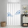 Yeele School of Fish Minimalist Ocean Wave Shower Curtain, Blue