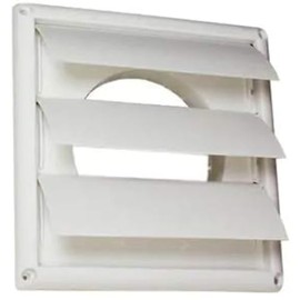 Deflecto Supurr-Vent Louvered Outdoor Dryer Vent Cover, 6 Inches Hood, White (HS6W)