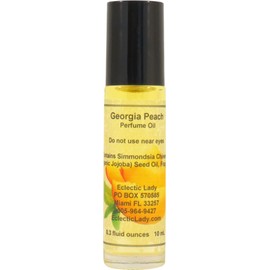 Eclectic Lady Georgia Peach Perfume Oil, Small - Organic Jojoba Oil, Roll On, 0.3 oz