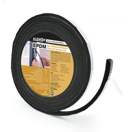 Alenor EPDM Black Foam Insulation Tape Self Adhesive 1/5"x 3/5" x 16' Ft –Pack of 1- Weather Stripping for Doors & Windows,Soundproofing,Door Seal,Weatherstrip,Pipe Cooling,Air Conditioning Seal Strip