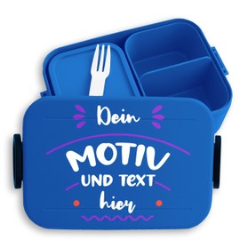 Children's Bento Box Midi Lunch Box for Mepal Bento Box - Photo Image - Your Motif and Text Here - 900 ml - Blue