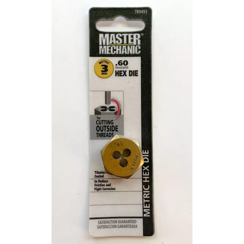 Master Mechanic 3 MASTER MECHANIC 3MM-.60 DIE 1" METRIC TITANIUM