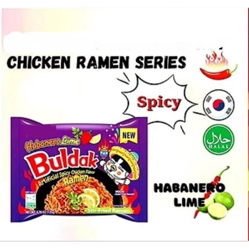 Korean Instant Noodles (CASE SET, HABANERO LIME BULDAK)