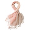 Prettystern Linen Plain Colour Unisex Summer Fringe Scarf, T104 gradient
