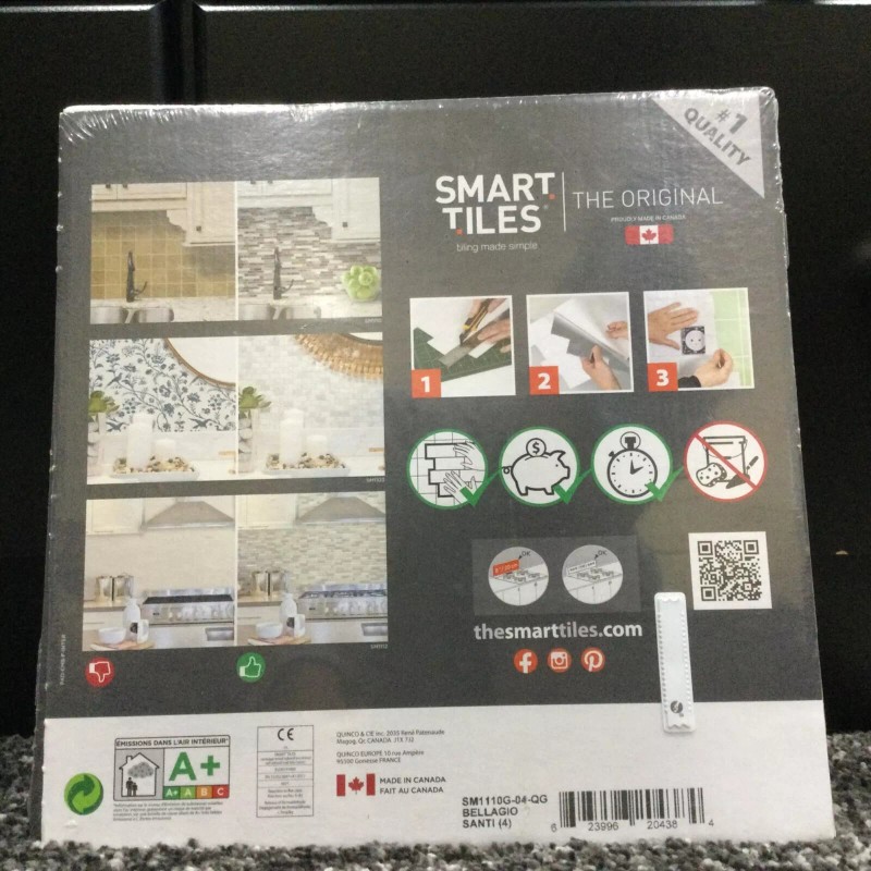 Smart Tiles Bellagio Santi 10.06"X 10" Vinyl Peel & Stick