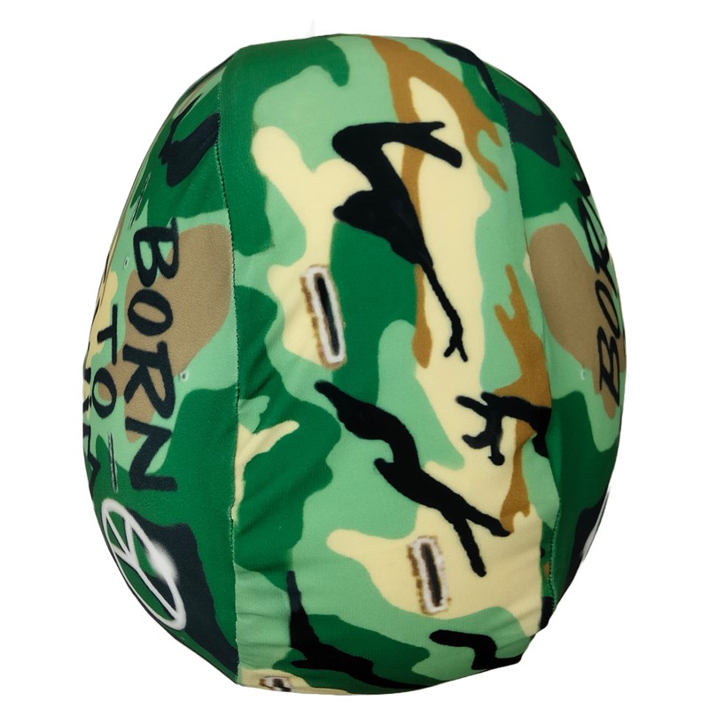 BORN TO SWIM | Green | Fabric Swimming Cap |