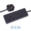 PRO ELEC PRO ELEC PELB1737 2 Gang Extension Lead Black,