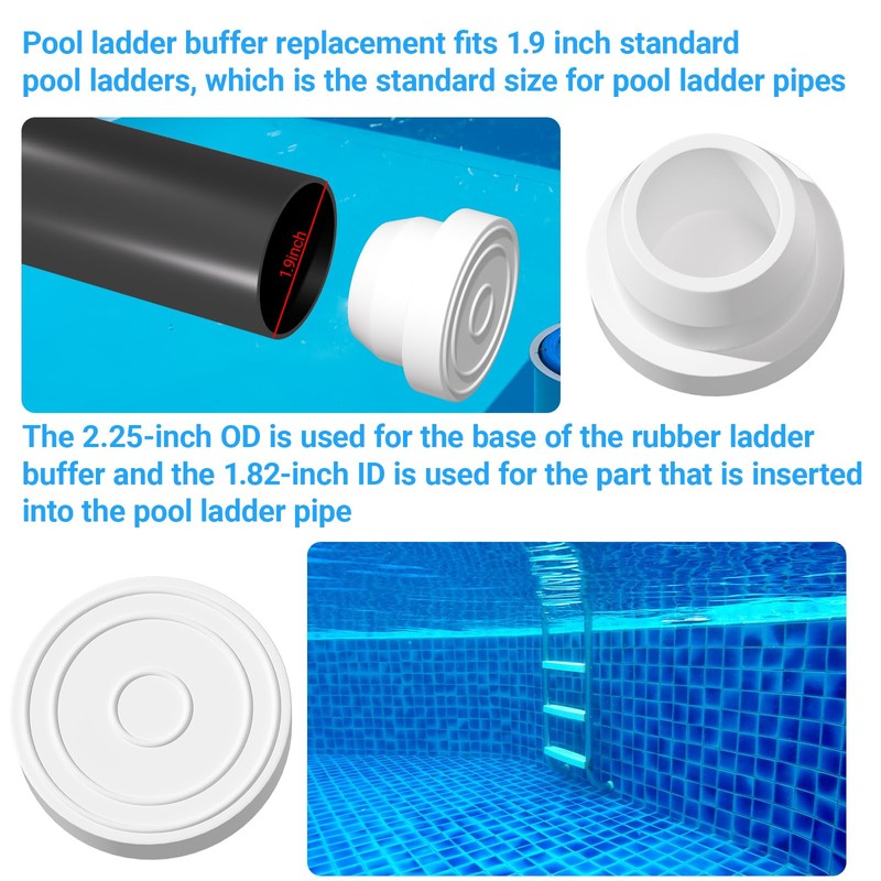 Pool Ladder Bumpers for Inground Pool, Pool Ladder Rubber End