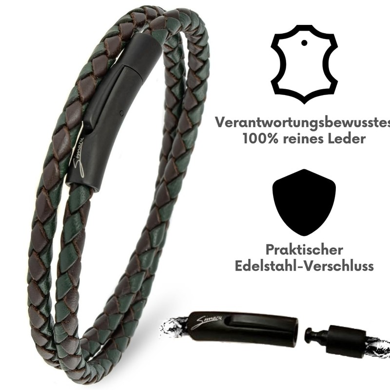 Simaru Premium Leather Bracelet Made in Germany for Men and