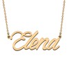 HUAN XUN Letter Script Elena Name Stainless Steel Pendant Necklace