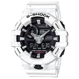 G-SHOCK GA700-7A Mens White/Black Analog/Digital Watch with White Band