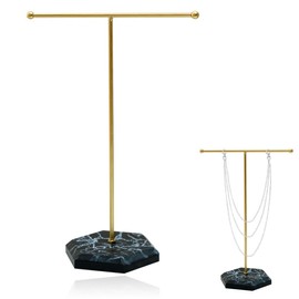WeddHuis Jewellery stand, metal T-bar jewellery holder, necklace stand, earring holder, jewellery tree, chain holder, jewellery organiser, jewellery storage for bracelets, rings, chains, earrings