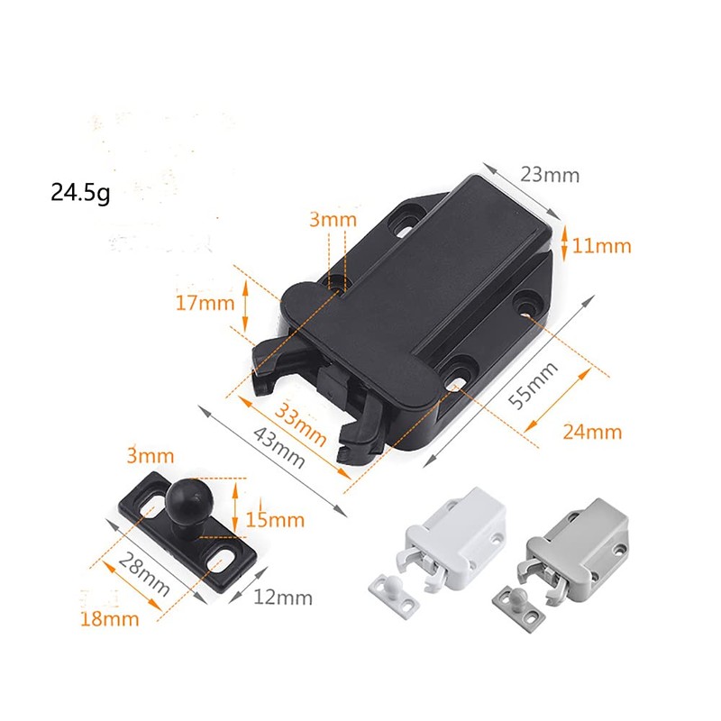 ANCLLO 2pcs Non-Magnetic Push to Open Catch Lock Drawer Cabinet