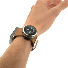 Sun Company WristLock - Aluminum Wrist Compass for Watch or Paracord Bracelet | Clip-On, Locking Design | Accessory for Camping, Hiking, Navigation