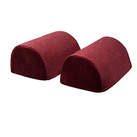 Classic Home Store Chenille Pair of Jumbo Round Arm Caps Plain Soft Touch Sofa Furniture Cover Antimacassar (Wine)