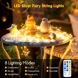 USB Fairy String Lights with Remote and Power Adapter, 66 Feet 200 Led Firefl...