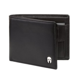 SPARTANO Mens RFID Blocking Wallet with Coin Pocket Wallet with 11 Credit Card Pocket and 2 Bills, black, Classic