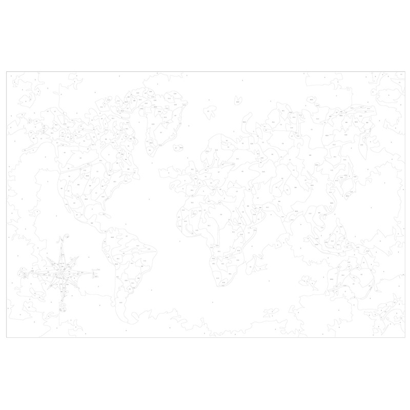 murando n-A-0231-d-a Painting by Numbers World Map 60 x 40