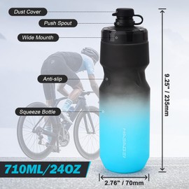 Bike Water Bottle Holder with 24 Oz Bottle, Durable Leak-Proof Non-Slip Design, Lightweight & Universal Fit for Mountain/Road Cycling Accessories