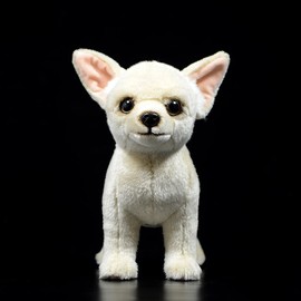ZHONGXIN MADE Simulation Chihuahua Dog Stuffed Animal - 10 inch Cute Chihuahua Dog Plush Toy, Lovely Dog Plush Toy Model as Gift Toy Gift Collection for Kids