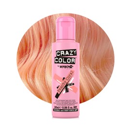 Crazy Color Vibrant Peachy Coral Semi-Permanent Hair Dye. Highly Pigmented Pinky Peach Conditioning & Oil Nourishing Vegan Formula | No Bleach or Ammonia | 100ml