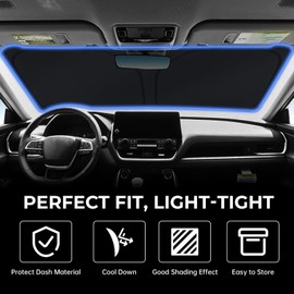 Fit for Toyota Grand Highlander 2024-2025 Windshield Sunshade, Customized for Highlander Car Front Window Sun Shades, Automatic Car Sun Shield Accessories, Blocks UV Rays