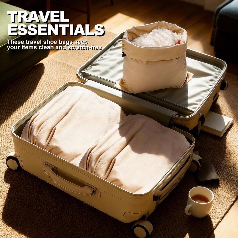 5 Pack Shoe Bags for Travel, Washable Dust Bags Drawstring