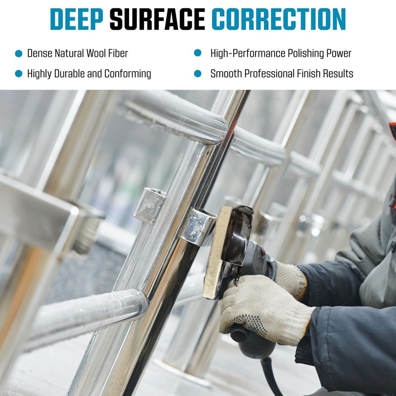 LINE10 Tools 4pk Felt Buffing Disc 4-1/2 inch with 5/8-11